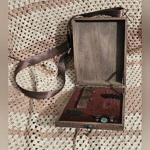 Dark Wood Crossbody Artist Writters Bag